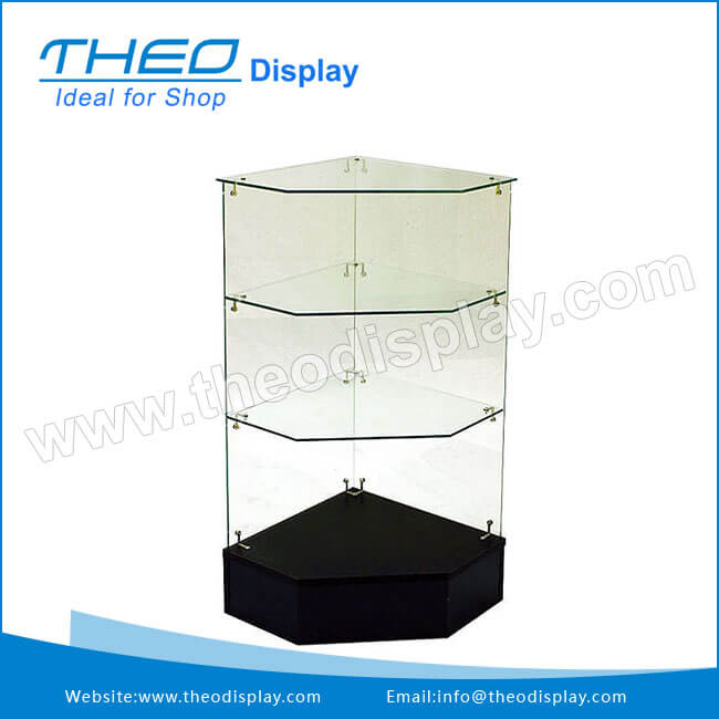 Th 902 2 Free Standing Black Wooden And Glass Frameless Corner